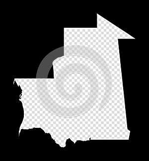 Stencil map of Mauritania.