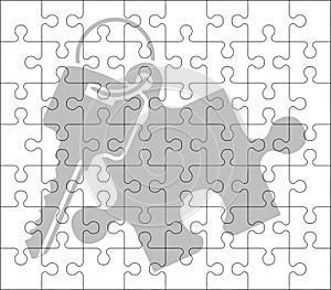 Stencil of puzzle key