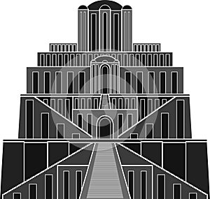 Stencil of ziggurat photo
