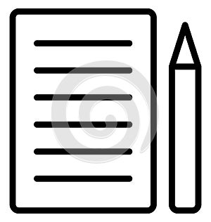 Steno Pad Isolated Line Vector Icon that can be easily modified or edited.