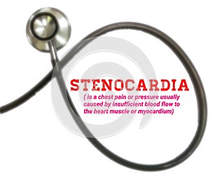 Stenocardia (a kind of chest pain or pressure), medical conceptual i mage