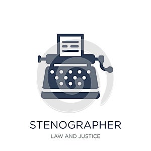 Stenographer icon. Trendy flat vector Stenographer icon on white
