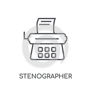 Stenographer linear icon. Modern outline Stenographer logo conce