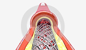 Stent insertion into artery narrowed from plaque