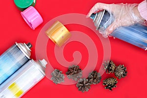 Step 1 - How to make a Christmas wreath from pinecones, cardboard, and a glue gun. New Year`s decor. Creative crafts. Do it yourse