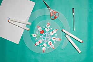 Step 15. DIY Christmas paper snowflake. Christmas craft step by step instructions