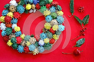 Step 6 - How to make a Christmas wreath from pinecones, cardboard, and a glue gun. New Year`s decor. Creative crafts. Do it yourse