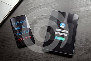 2-step authentication, two steps Verification SMS code password concept. 2FA Secure and reliable access to the network