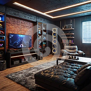 Futuristic Gamer's Haven: A Virtual Reality Experience