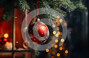 Decorations are Mounted on the Christmas Tree