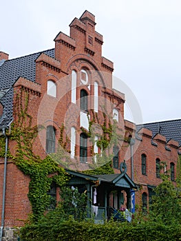 Step gable of a clinker building of an outbuilding of Wiligrad castle near LÃ¼bstorf near Schwerin