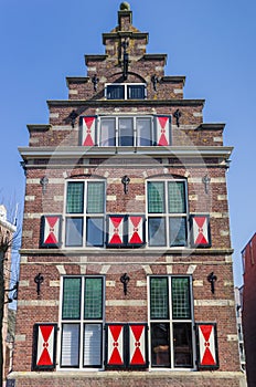 Step gable on a historic house in the center of Meppel