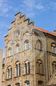 Step gable on a historic house in Munster