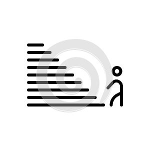 Black line icon for Step, climb and walk