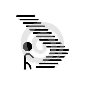 Black solid icon for Step, climb and footstep