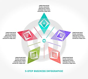 5-step infographic for business and corporate data visualization