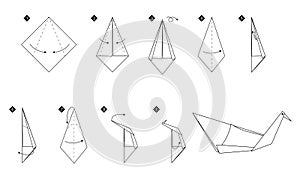 Step by step instructions how make origami swan