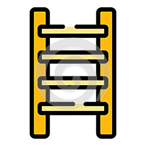 Step ladder tool icon color outline vector