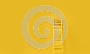 Step ladder on yellow studio background. Growth, future, development concept