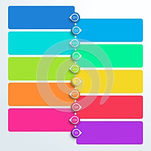 1 to 10 Number Text Boxes Stacked Infographic