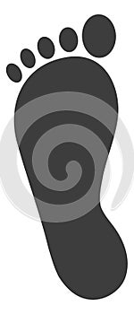 Step mark icon. Human foot print logo