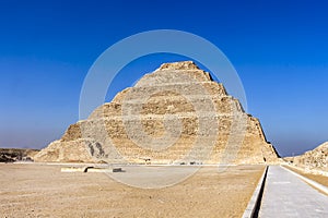 The Step Pyramid of Djoser in the necropolis area within Saqqara