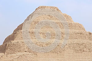 Step Pyramid of Djoser at Saqqara Egypt on a foggy morning