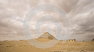 Step pyramid in Sakkara Saqqara tomb area of Giza Egypt