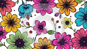 A Whimsical Dance of Botanicals Surreal Flowers Bloom in a Dreamlike Generative Art Creation Captivating the photo