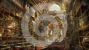 Renaissance Marvel: The Sistine Chapel Under Michelangelo\'s Brush photo