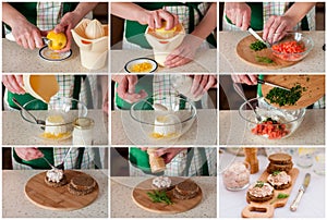 A Step by Step Collage of Making Smoked Salmon Pate