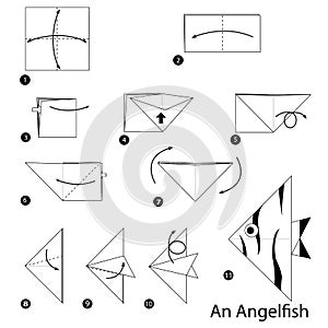 Step by step instructions how to make origami An Angelfish.