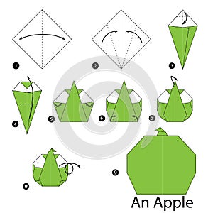 Step by step instructions how to make origami An Apple.