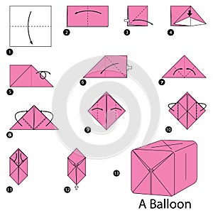 Step by step instructions how to make origami A Balloon.