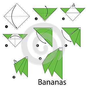 Step by step instructions how to make origami Bananas.