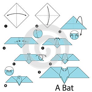 Step by step instructions how to make origami A Bat.