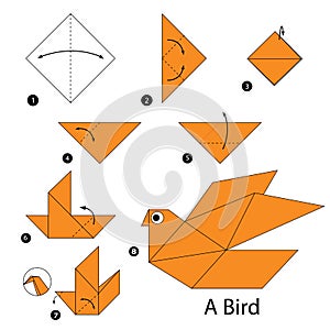 Step by step instructions how to make origami A Bird.