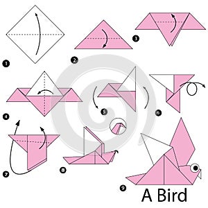 Step by step instructions how to make origami A Bird.