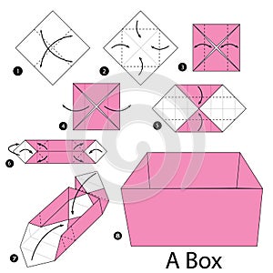 Step by step instructions how to make origami A Box. photo