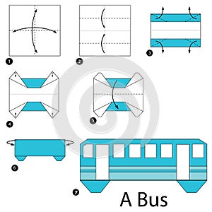 Step by step instructions how to make origami A Bus.