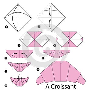 Step by step instructions how to make origami A Croissant.