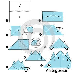 Step by step instructions how to make origami A Dinosaur.