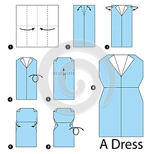 Step by step instructions how to make origami A Dress.