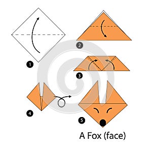 Step by step instructions how to make origami A Fox.