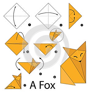 Step by step instructions how to make origami A Fox.