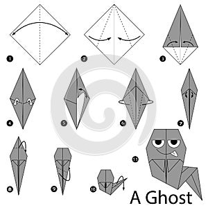 Step by step instructions how to make origami A Ghost.
