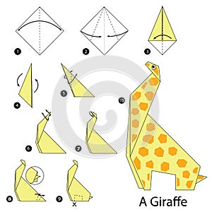 Step by step instructions how to make origami A Giraffe.