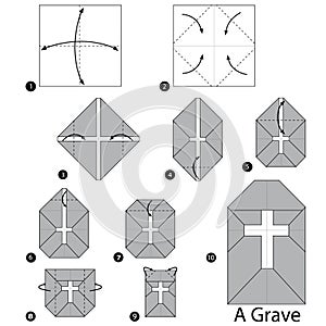 Step by step instructions how to make origami A Grave.