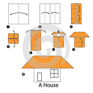 Step by step instructions how to make origami A House.