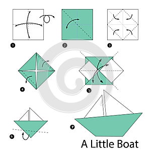 Step by step instructions how to make origami A Little Boat.